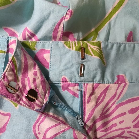 Lilly Pulitzer Light Blue Floral Crop Pants SIZE 6 - Picture 3 of 5